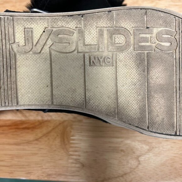 J/SLIDES Womens Black Suede Comfort Round Toe Ankle Winter Boots Size 8 - Picture 10 of 10